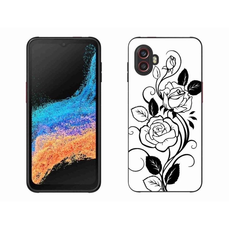 Gelový kryt mmCase na mobil Samsung Galaxy Xcover 6 Pro - černobílá růže