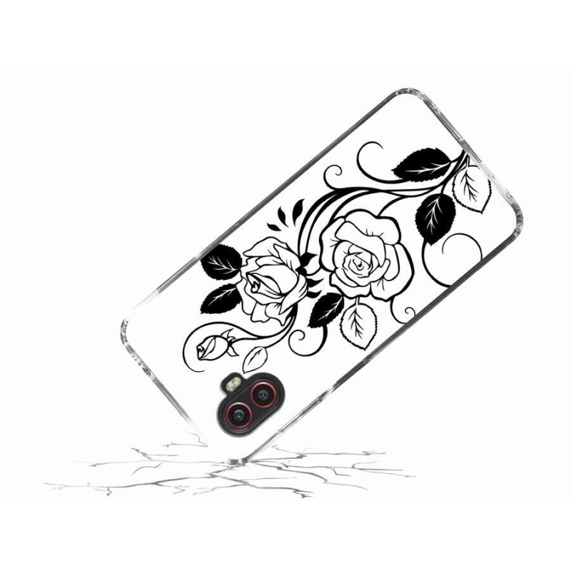 Gelový kryt mmCase na mobil Samsung Galaxy Xcover 6 Pro - černobílá růže