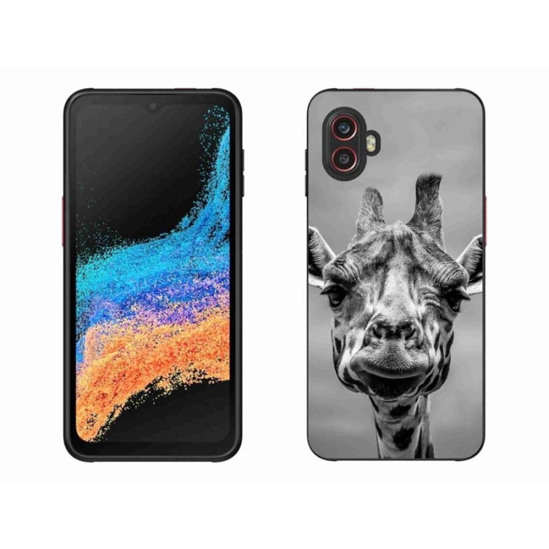 Gelový kryt mmCase na mobil Samsung Galaxy Xcover 6 Pro - černobílá žirafa
