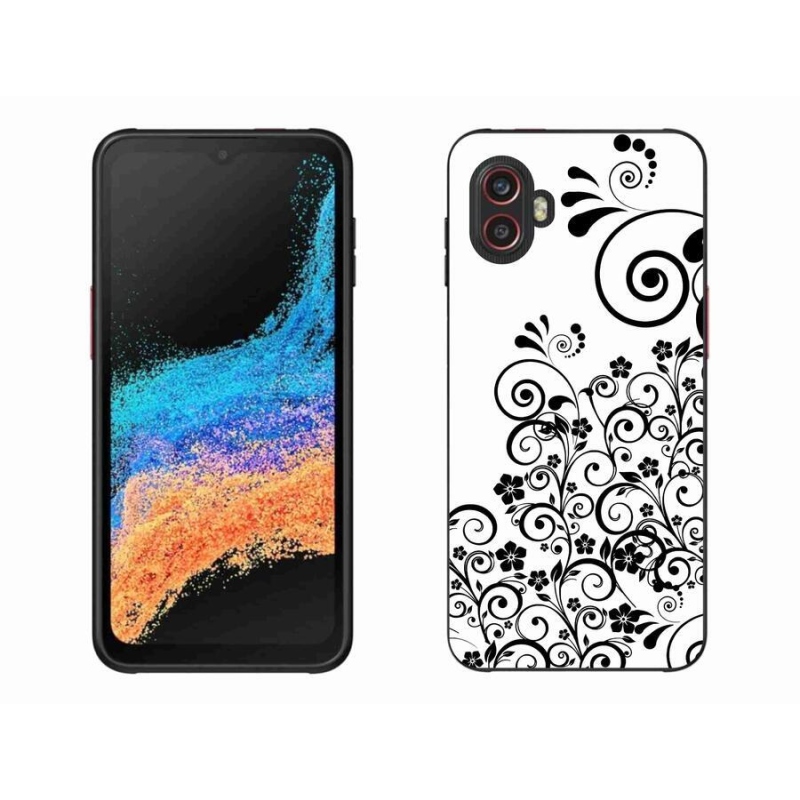 Gelový kryt mmCase na mobil Samsung Galaxy Xcover 6 Pro - černobílé květinové vzory