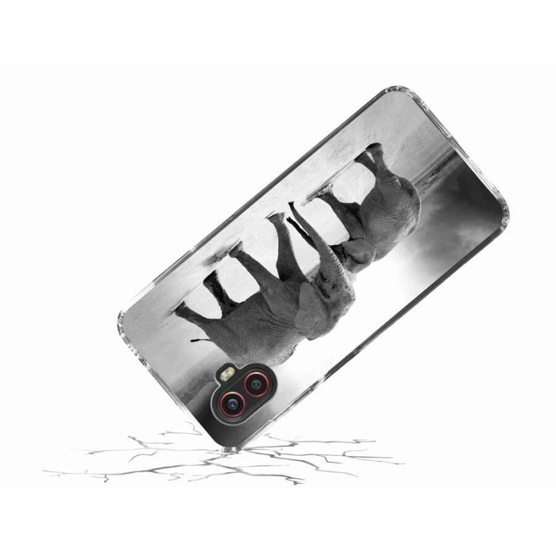 Gelový kryt mmCase na mobil Samsung Galaxy Xcover 6 Pro - černobílí sloni