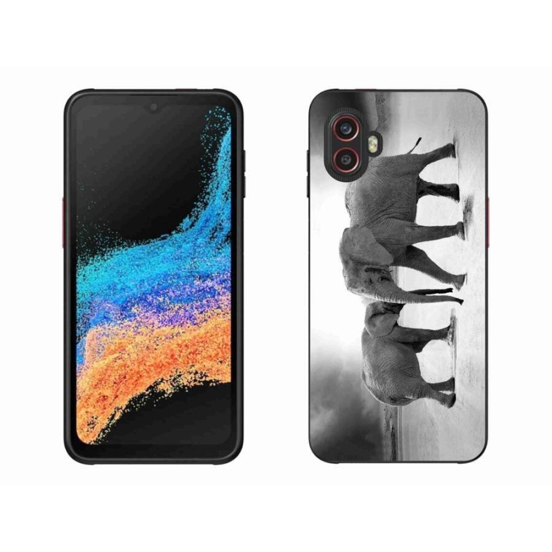 Gelový kryt mmCase na mobil Samsung Galaxy Xcover 6 Pro - černobílí sloni