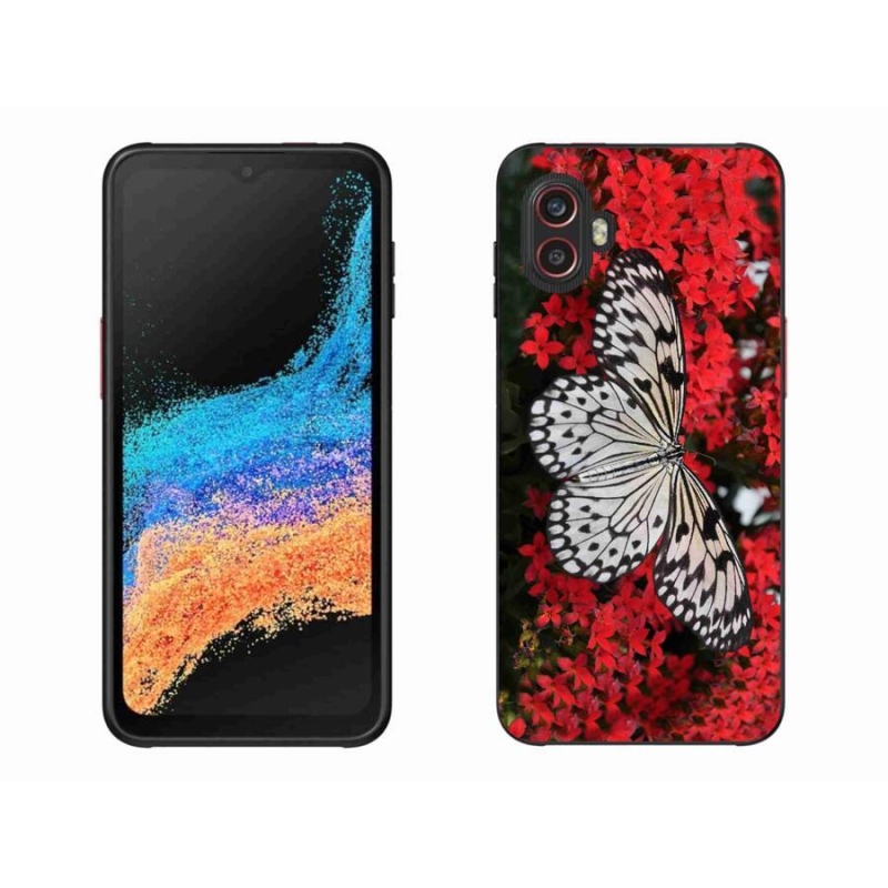 Gelový kryt mmCase na mobil Samsung Galaxy Xcover 6 Pro - černobílý motýl 1