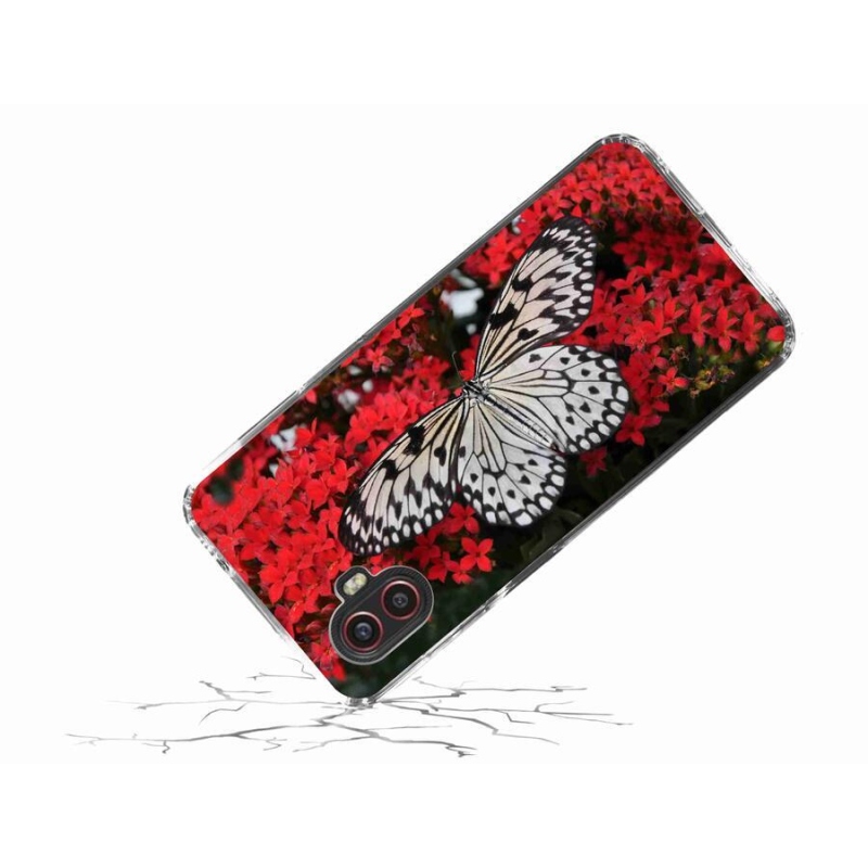 Gelový kryt mmCase na mobil Samsung Galaxy Xcover 6 Pro - černobílý motýl 1