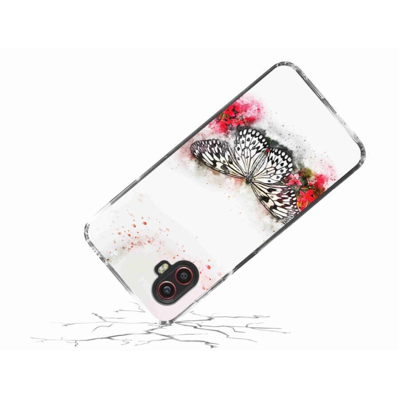 Gelový kryt mmCase na mobil Samsung Galaxy Xcover 6 Pro - černobílý motýl