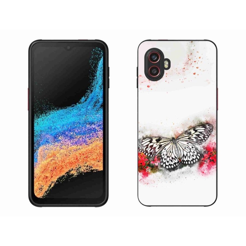 Gelový kryt mmCase na mobil Samsung Galaxy Xcover 6 Pro - černobílý motýl