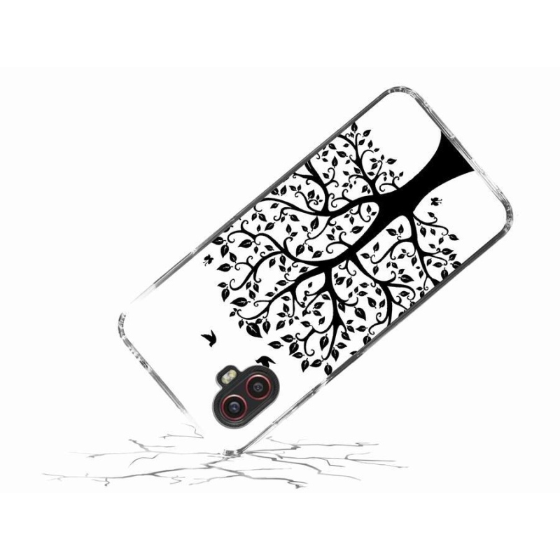 Gelový kryt mmCase na mobil Samsung Galaxy Xcover 6 Pro - černobílý strom