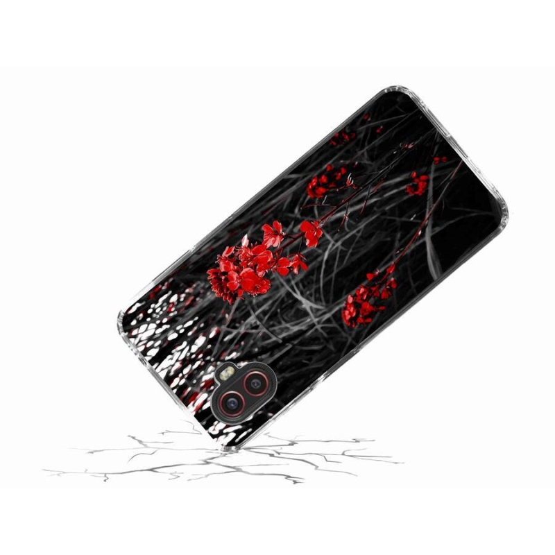 Gelový kryt mmCase na mobil Samsung Galaxy Xcover 6 Pro - červená rostlina