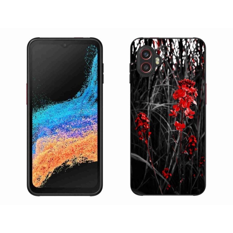 Gelový kryt mmCase na mobil Samsung Galaxy Xcover 6 Pro - červená rostlina
