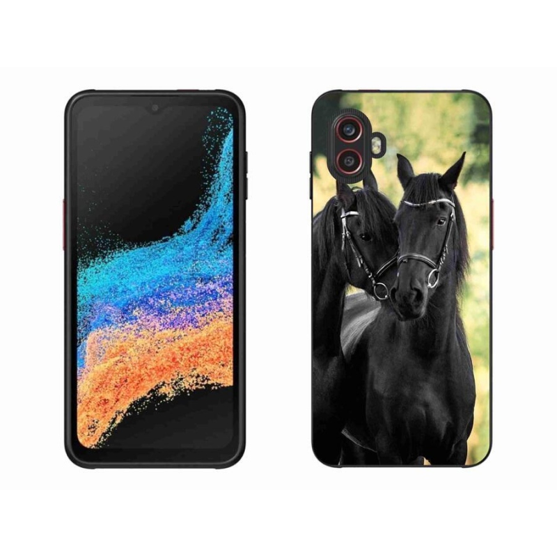 Gelový kryt mmCase na mobil Samsung Galaxy Xcover 6 Pro - dva černí koně