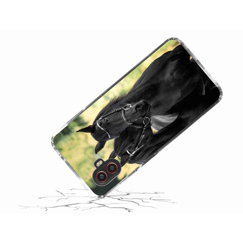 Gelový kryt mmCase na mobil Samsung Galaxy Xcover 6 Pro - dva černí koně