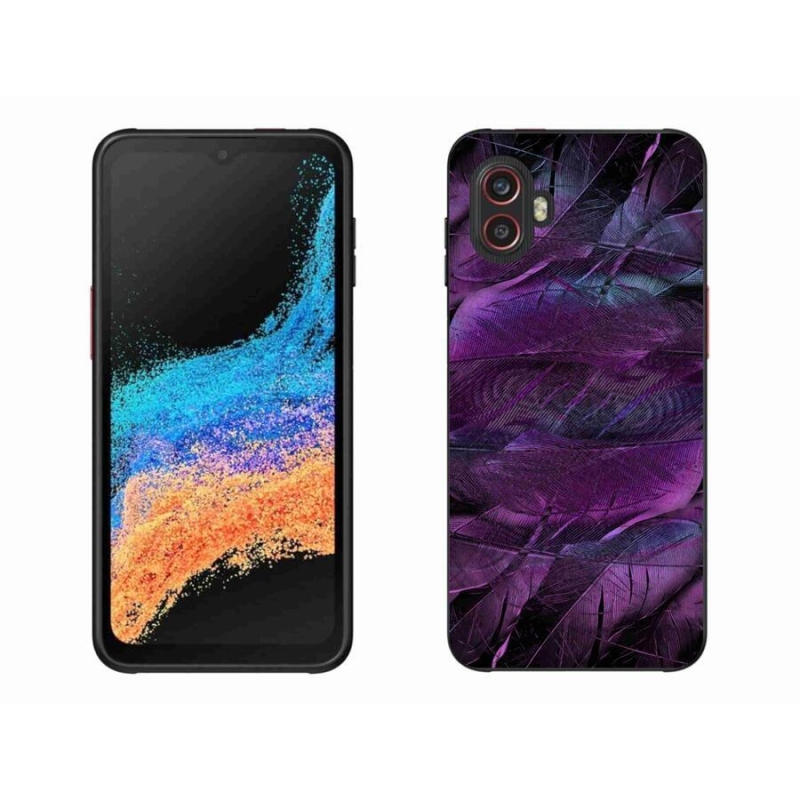 Gelový kryt mmCase na mobil Samsung Galaxy Xcover 6 Pro - fialová pírka