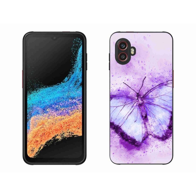 Gelový kryt mmCase na mobil Samsung Galaxy Xcover 6 Pro - fialový motýl