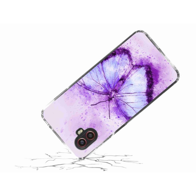Gelový kryt mmCase na mobil Samsung Galaxy Xcover 6 Pro - fialový motýl