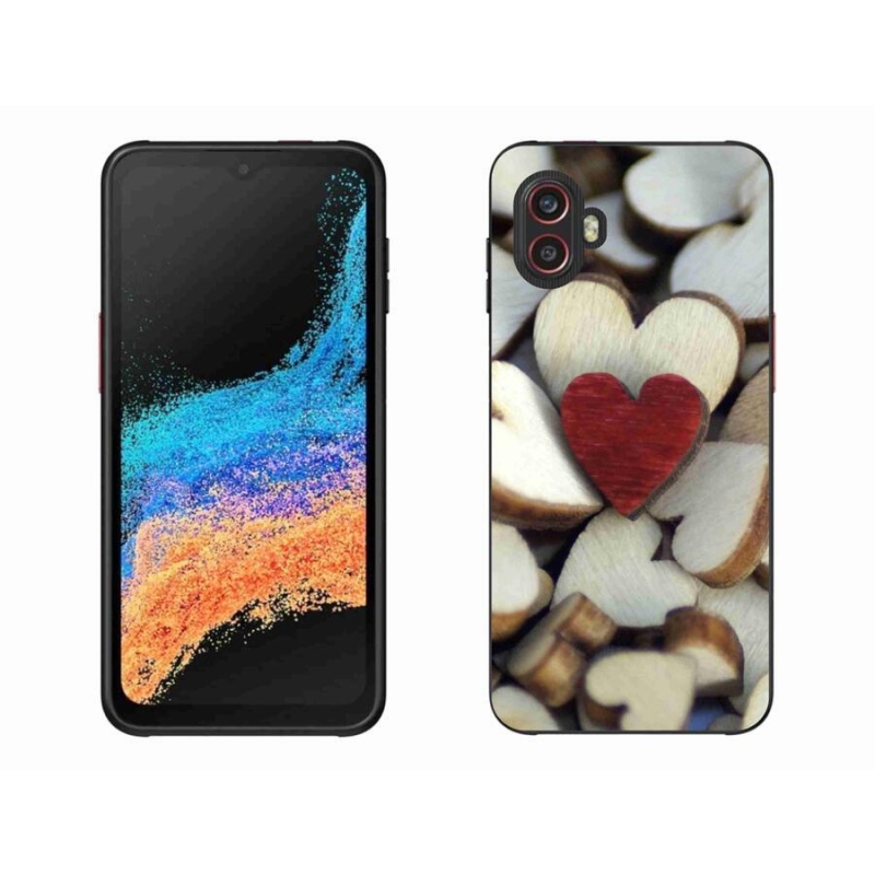 Gelový kryt mmCase na mobil Samsung Galaxy Xcover 6 Pro - gravírované červené srdce