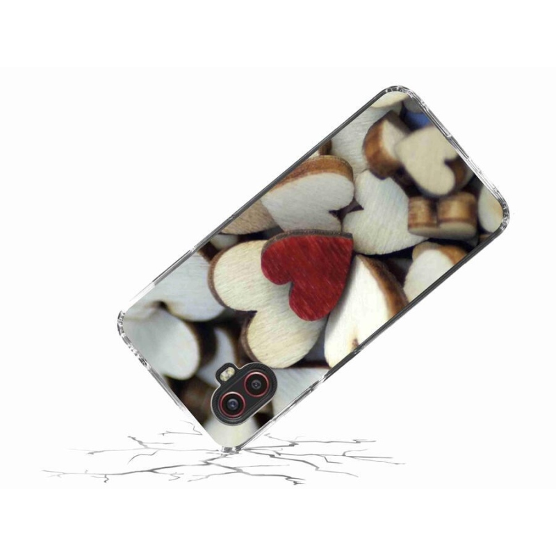 Gelový kryt mmCase na mobil Samsung Galaxy Xcover 6 Pro - gravírované červené srdce