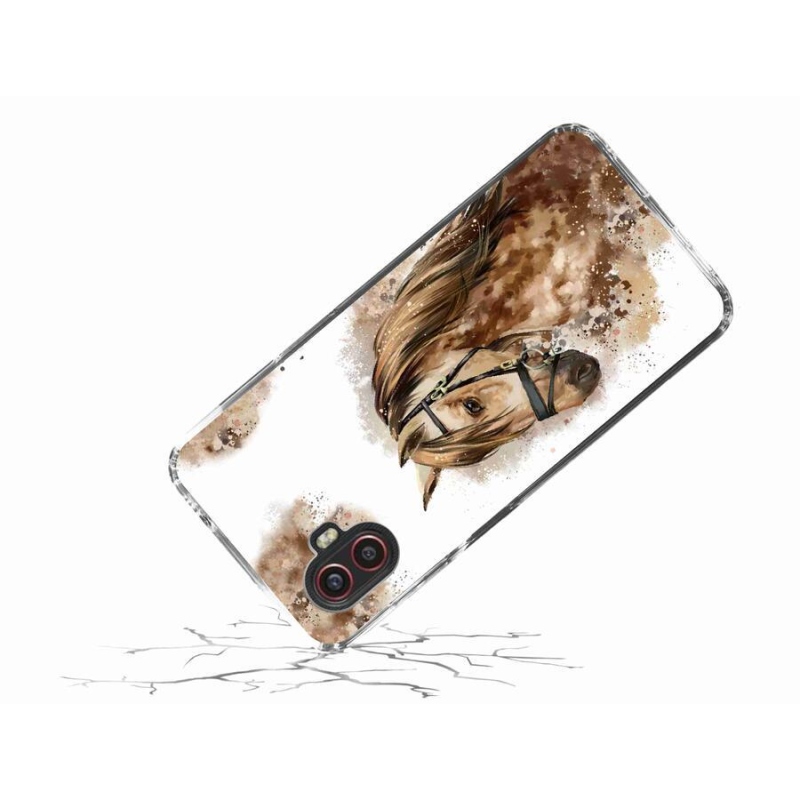 Gelový kryt mmCase na mobil Samsung Galaxy Xcover 6 Pro - hnědý kreslený kůň