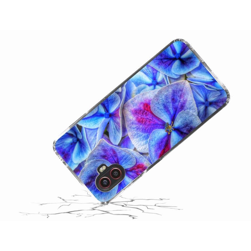 Gelový kryt mmCase na mobil Samsung Galaxy Xcover 6 Pro - modré květy 1