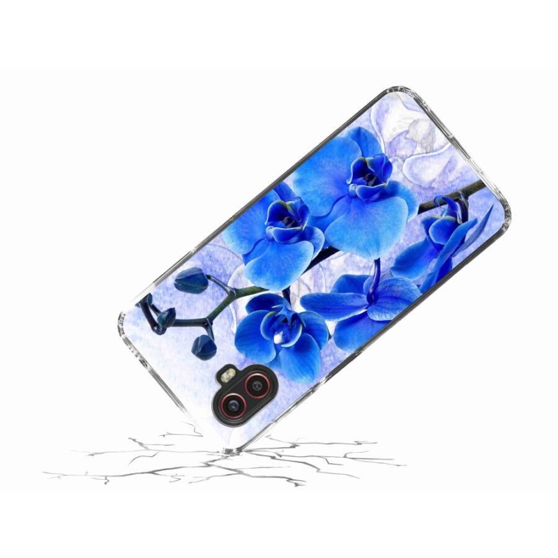 Gelový kryt mmCase na mobil Samsung Galaxy Xcover 6 Pro - modré květy