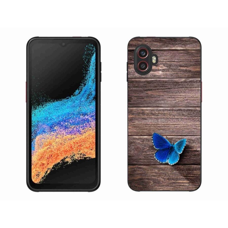 Gelový kryt mmCase na mobil Samsung Galaxy Xcover 6 Pro - modrý motýl 1