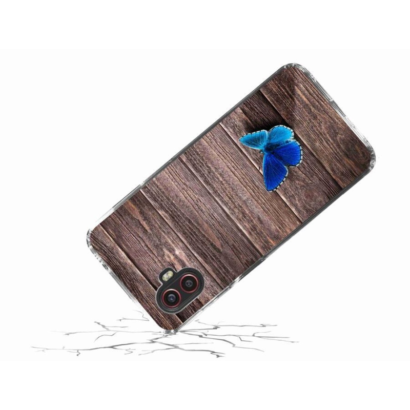 Gelový kryt mmCase na mobil Samsung Galaxy Xcover 6 Pro - modrý motýl 1