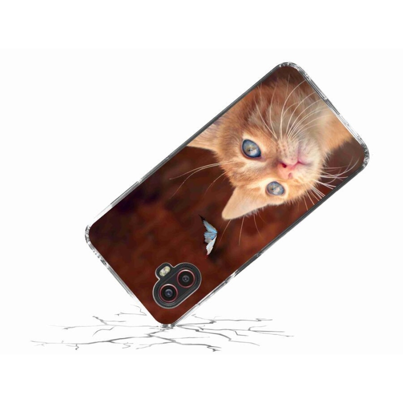Gelový kryt mmCase na mobil Samsung Galaxy Xcover 6 Pro - motýl a kotě