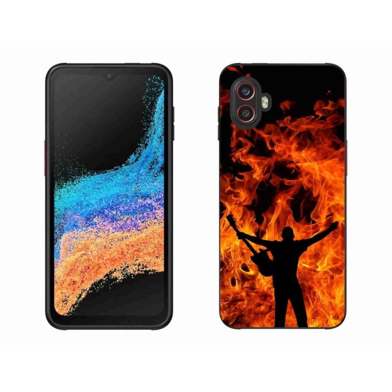 Gelový kryt mmCase na mobil Samsung Galaxy Xcover 6 Pro - muzikant a oheň