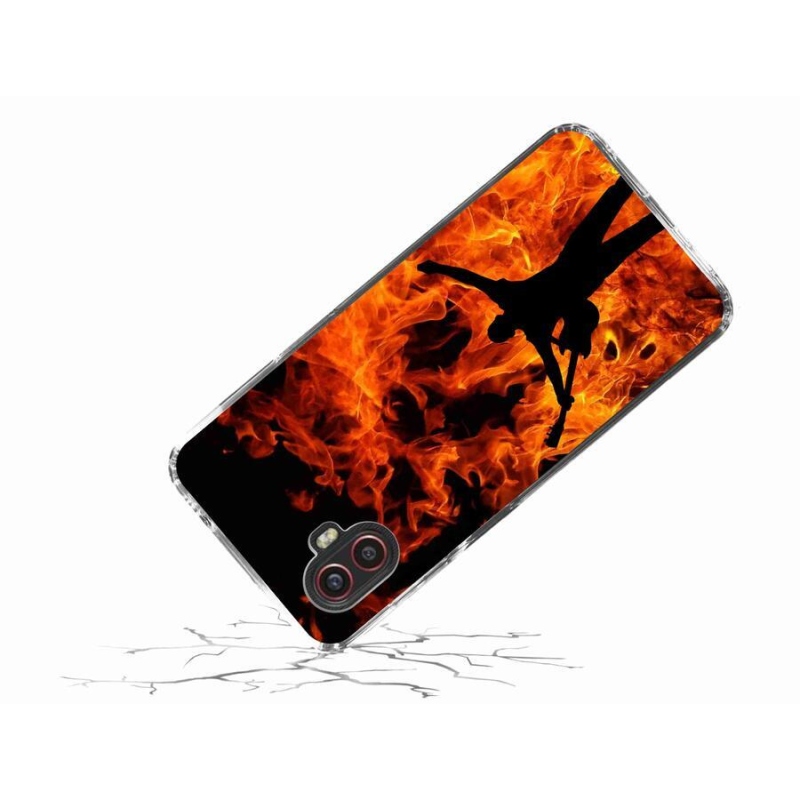 Gelový kryt mmCase na mobil Samsung Galaxy Xcover 6 Pro - muzikant a oheň