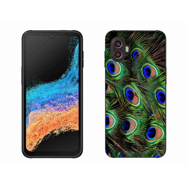 Gelový kryt mmCase na mobil Samsung Galaxy Xcover 6 Pro - paví peří