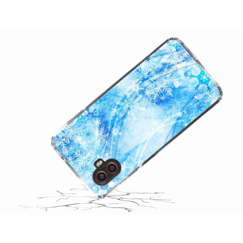 Gelový kryt mmCase na mobil Samsung Galaxy Xcover 6 Pro - sněhové vločky