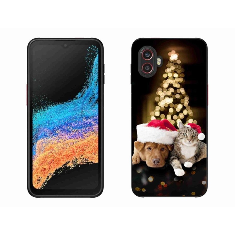 Gelový kryt mmCase na mobil Samsung Galaxy Xcover 6 Pro - vánoční pes a kočka