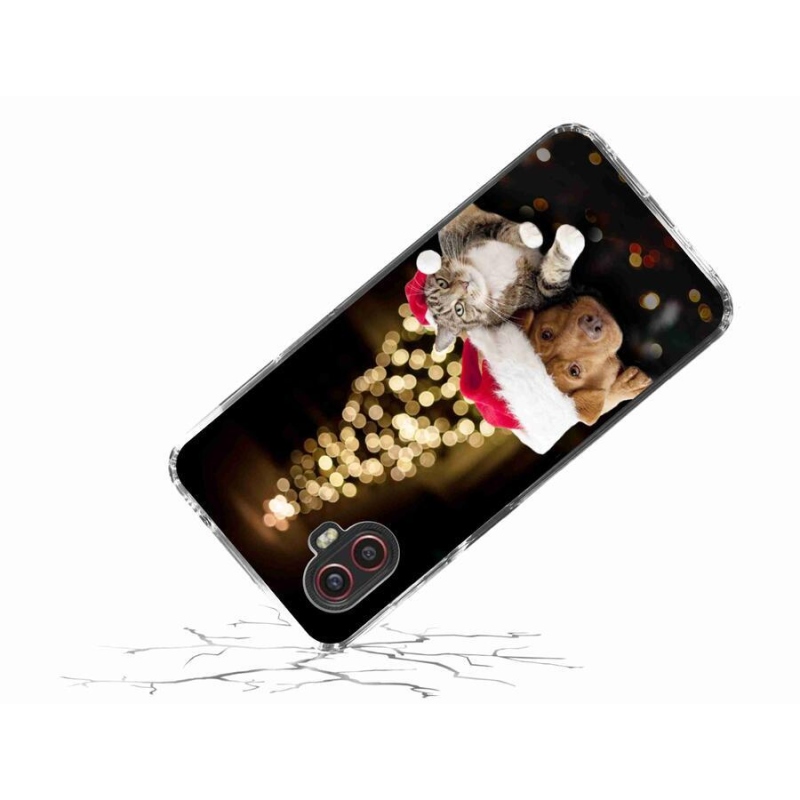 Gelový kryt mmCase na mobil Samsung Galaxy Xcover 6 Pro - vánoční pes a kočka
