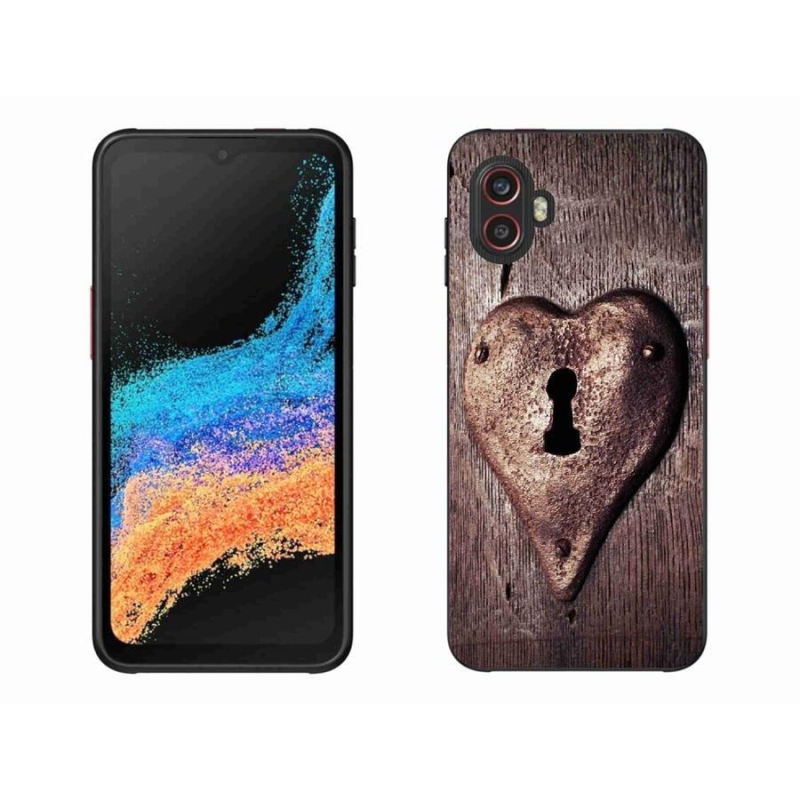 Gelový kryt mmCase na mobil Samsung Galaxy Xcover 6 Pro - zámek ve tvaru srdce