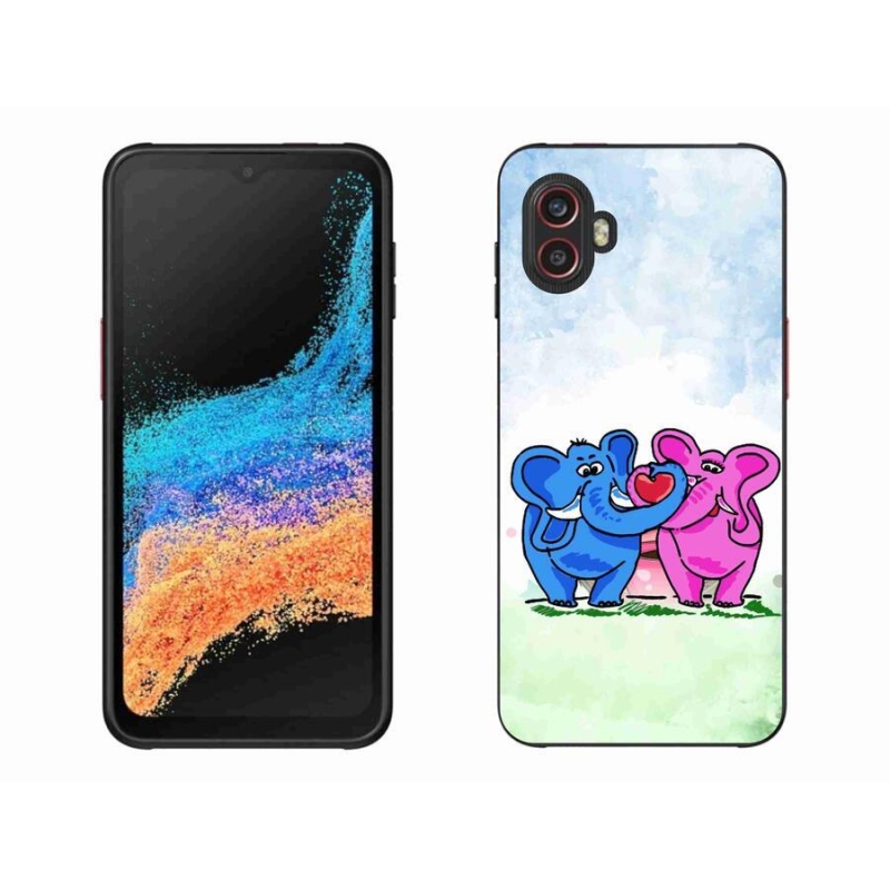 Gelový kryt mmCase na mobil Samsung Galaxy Xcover 6 Pro - zamilovaní sloni