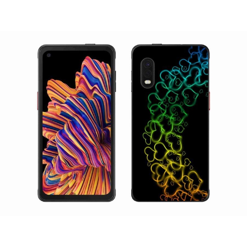 Gelový kryt mmCase na mobil Samsung Galaxy Xcover Pro - barevná srdíčka