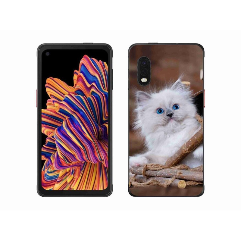 Gelový kryt mmCase na mobil Samsung Galaxy Xcover Pro - bílé kotě