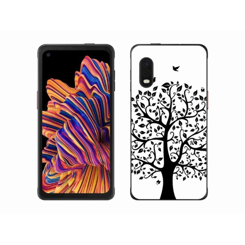 Gelový kryt mmCase na mobil Samsung Galaxy Xcover Pro - černobílý strom