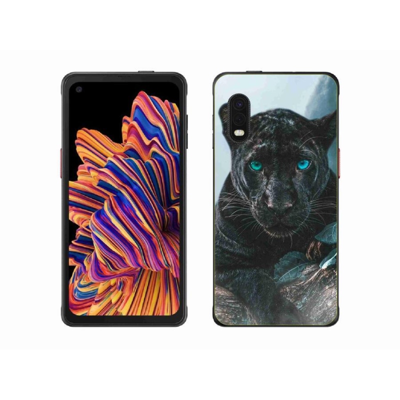 Gelový kryt mmCase na mobil Samsung Galaxy Xcover Pro - černý panter