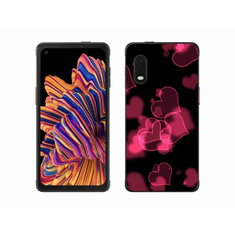 Gelový kryt mmCase na mobil Samsung Galaxy Xcover Pro - červená srdíčka
