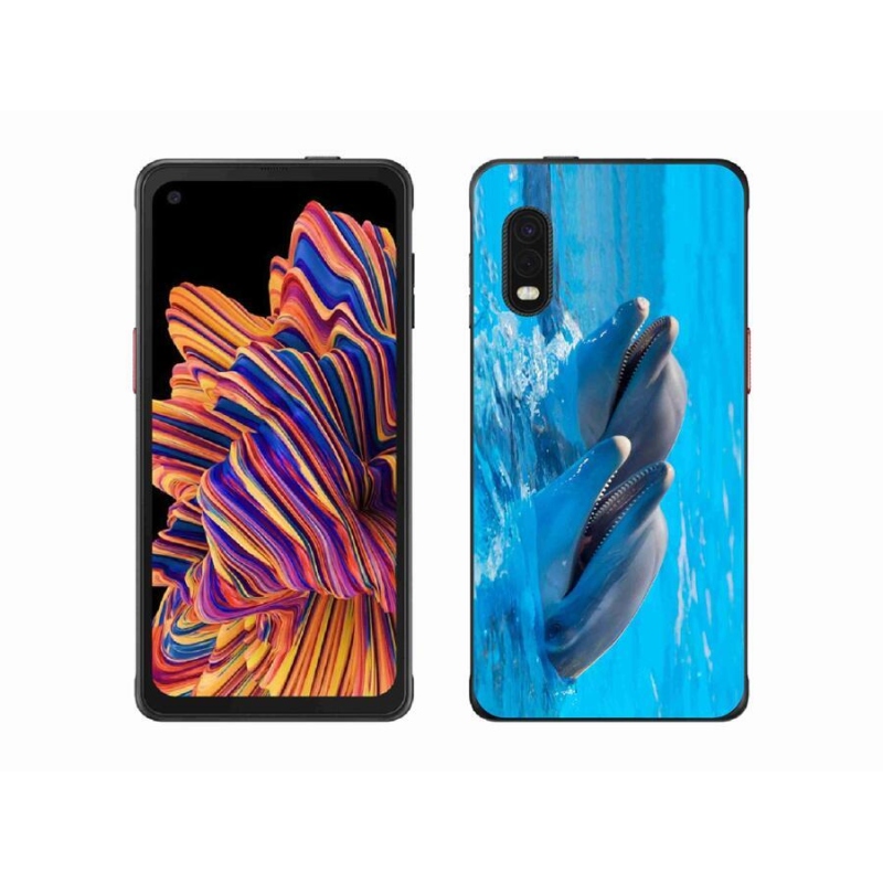 Gelový kryt mmCase na mobil Samsung Galaxy Xcover Pro - delfíni