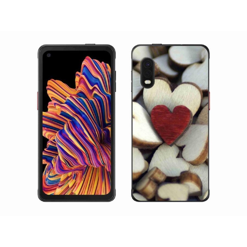 Gelový kryt mmCase na mobil Samsung Galaxy Xcover Pro - gravírované červené srdce