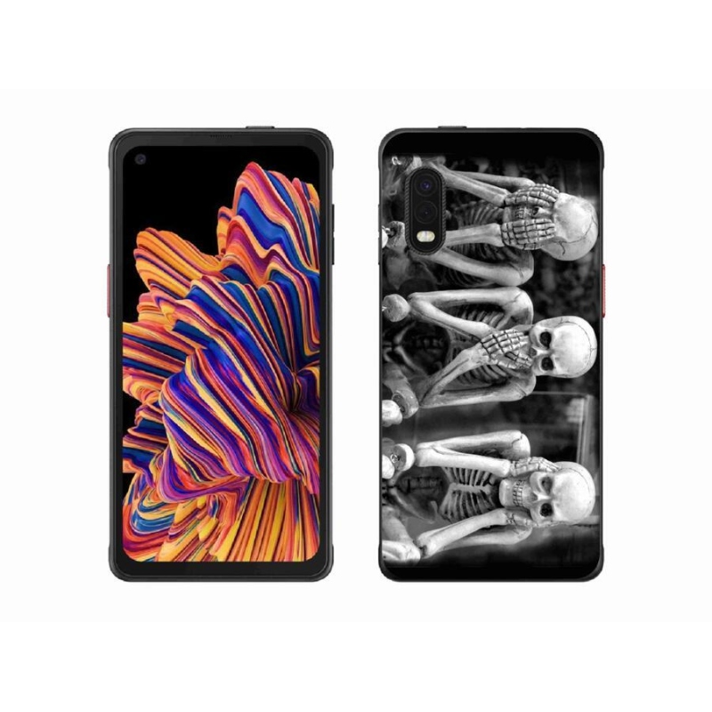 Gelový kryt mmCase na mobil Samsung Galaxy Xcover Pro - kostlivci