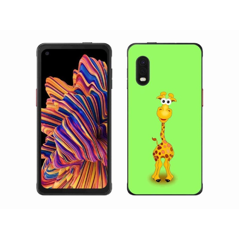 Gelový kryt mmCase na mobil Samsung Galaxy Xcover Pro - kreslená žirafa