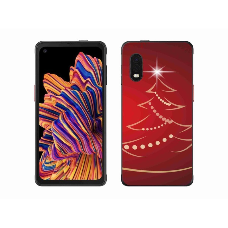 Gelový kryt mmCase na mobil Samsung Galaxy Xcover Pro - kreslený vánoční stromek