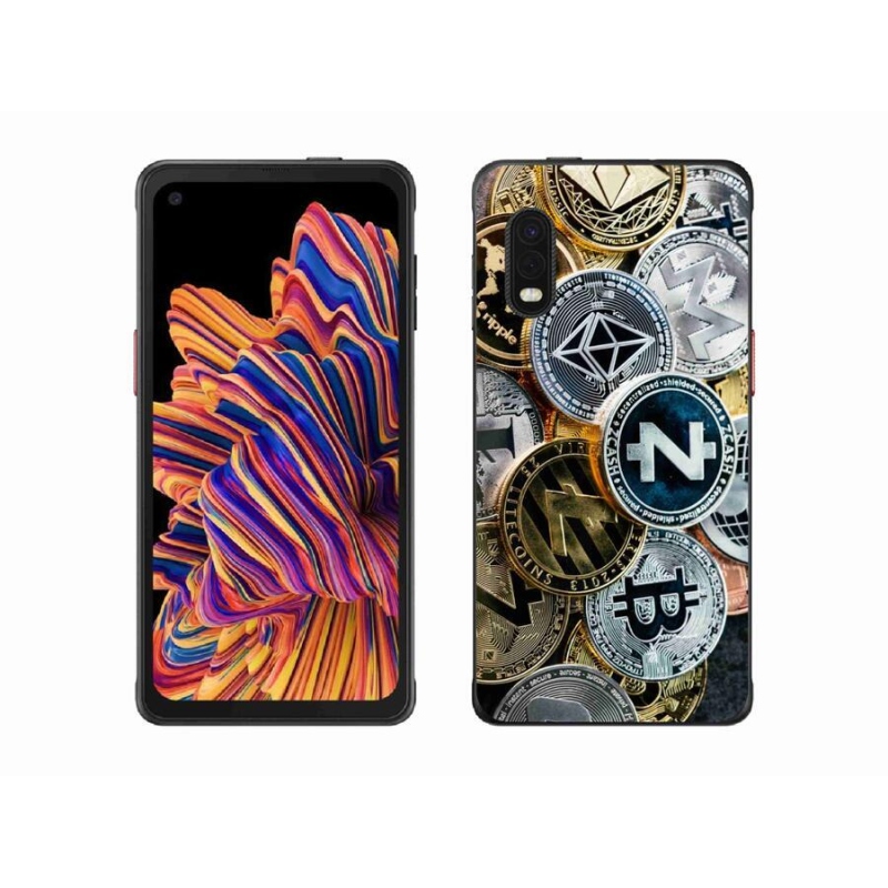Gelový kryt mmCase na mobil Samsung Galaxy Xcover Pro - kryptoměny