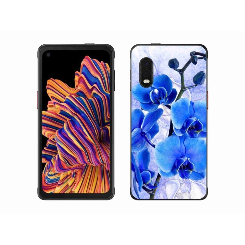 Gelový kryt mmCase na mobil Samsung Galaxy Xcover Pro - modré květy