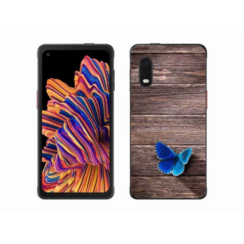 Gelový kryt mmCase na mobil Samsung Galaxy Xcover Pro - modrý motýl 1