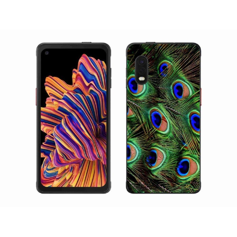 Gelový kryt mmCase na mobil Samsung Galaxy Xcover Pro - paví peří