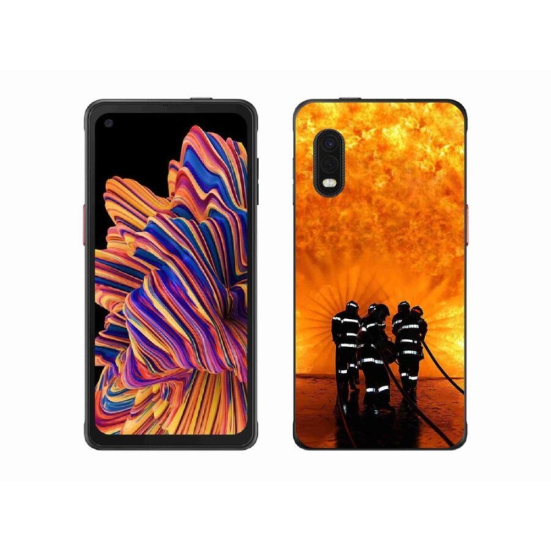 Gelový kryt mmCase na mobil Samsung Galaxy Xcover Pro - požár