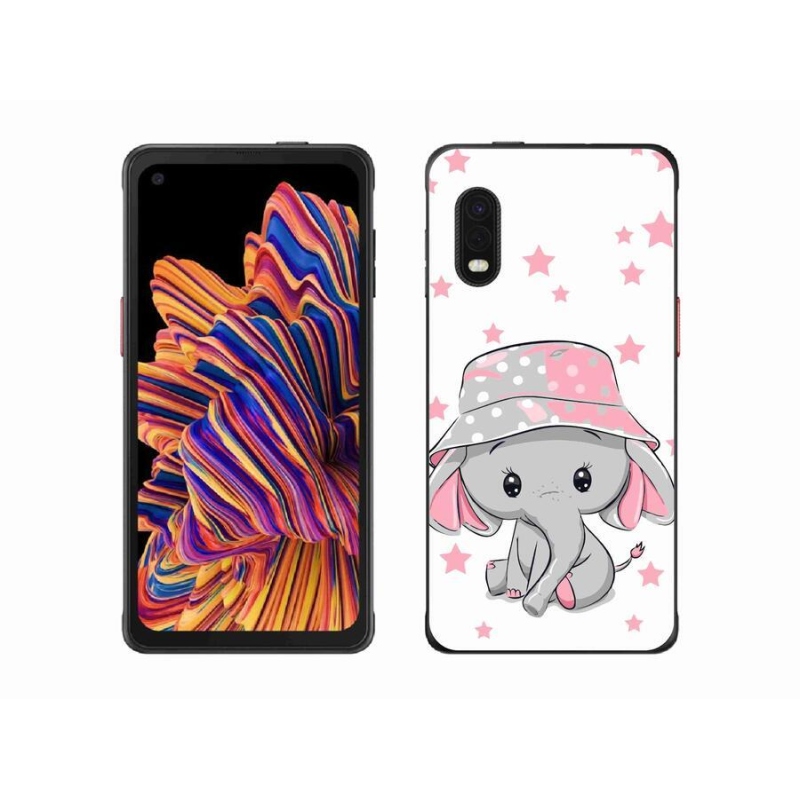 Gelový kryt mmCase na mobil Samsung Galaxy Xcover Pro - růžový slon